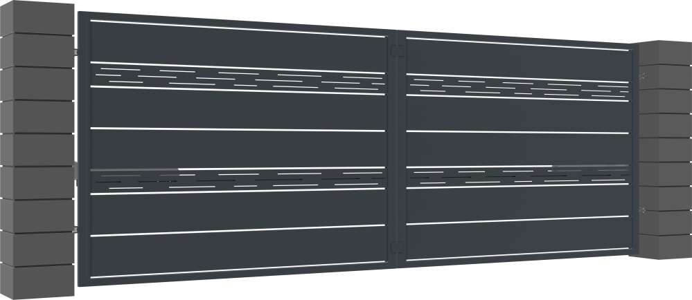 Brama dwuskrzydłowa UDINE (słup betonowy + automat)